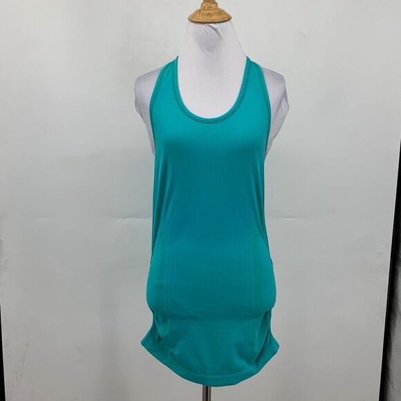 Athleta Tank Top Womens S Small Caribbean Speedlight Seamless Racerback Ruched - Picture 2 of 10